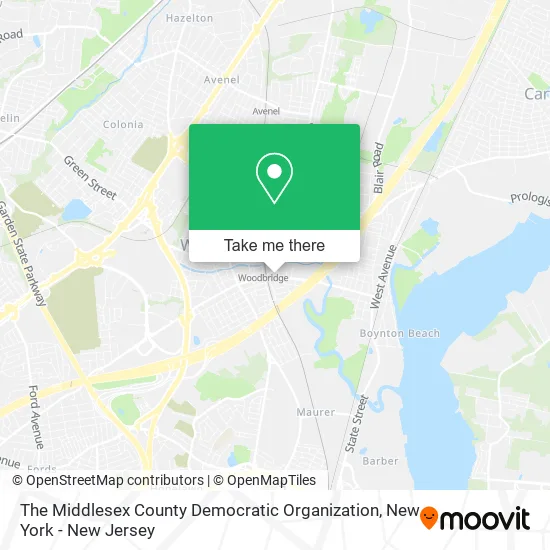 The Middlesex County Democratic Organization map
