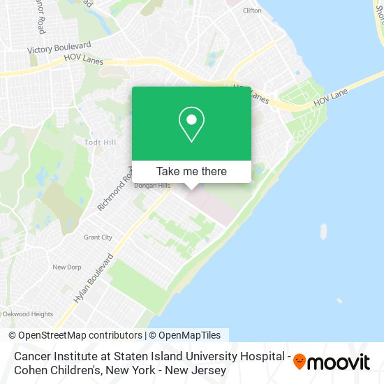 Mapa de Cancer Institute at Staten Island University Hospital - Cohen Children's