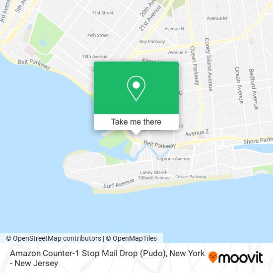 Amazon Counter-1 Stop Mail Drop (Pudo) map