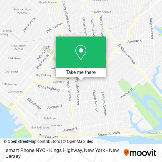 smart Phone NYC - Kings Highway map