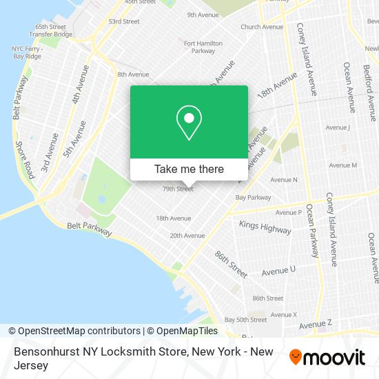 Mapa de Bensonhurst NY Locksmith Store
