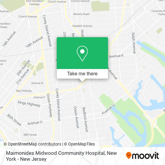 Mapa de Maimonides Midwood Community Hospital