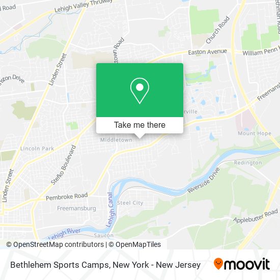 Bethlehem Sports Camps map