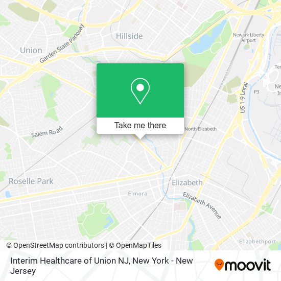 Interim Healthcare of Union NJ map