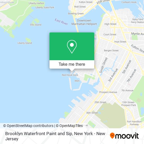 Brooklyn Waterfront Paint and Sip map