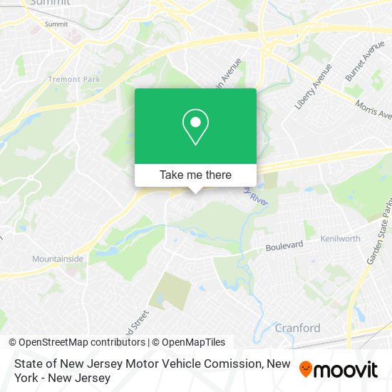 Mapa de State of New Jersey Motor Vehicle Comission