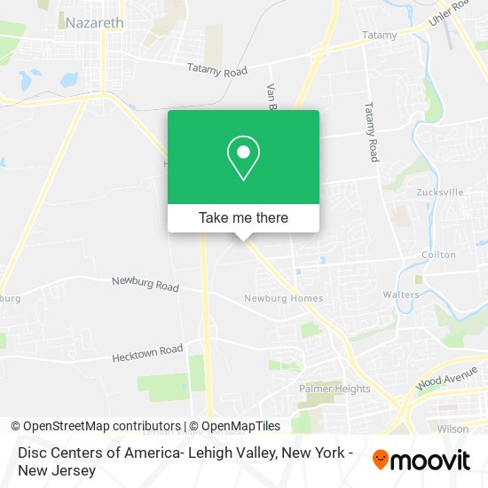 Disc Centers of America- Lehigh Valley map