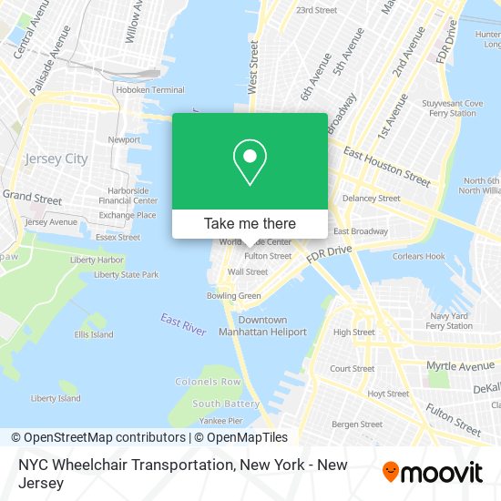 Mapa de NYC Wheelchair Transportation