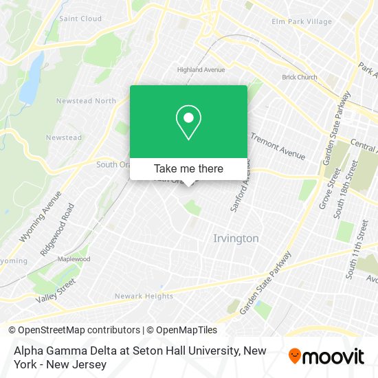 Alpha Gamma Delta at Seton Hall University map