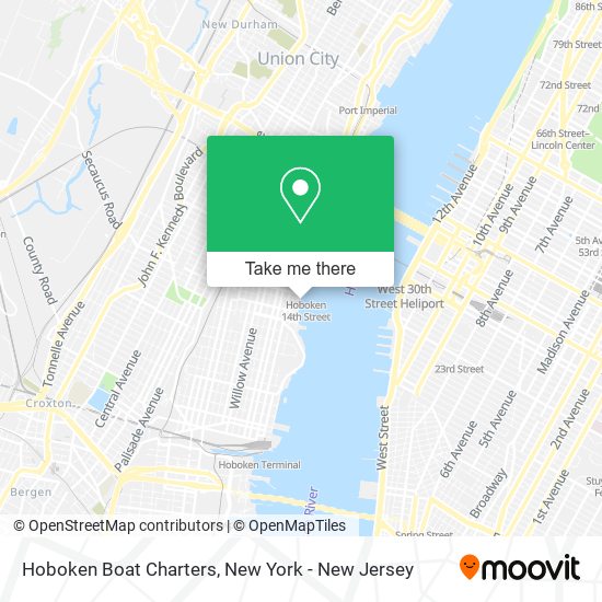 Hoboken Boat Charters map