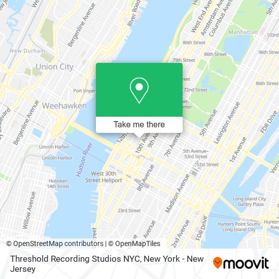 Mapa de Threshold Recording Studios NYC