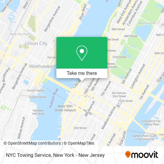 Mapa de NYC Towing Service