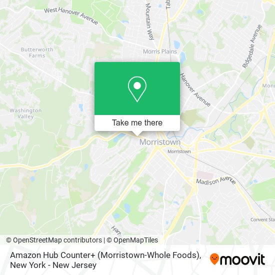 Amazon Hub Counter+ (Morristown-Whole Foods) map