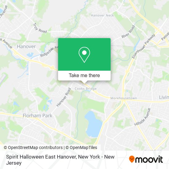 Spirit Halloween East Hanover map
