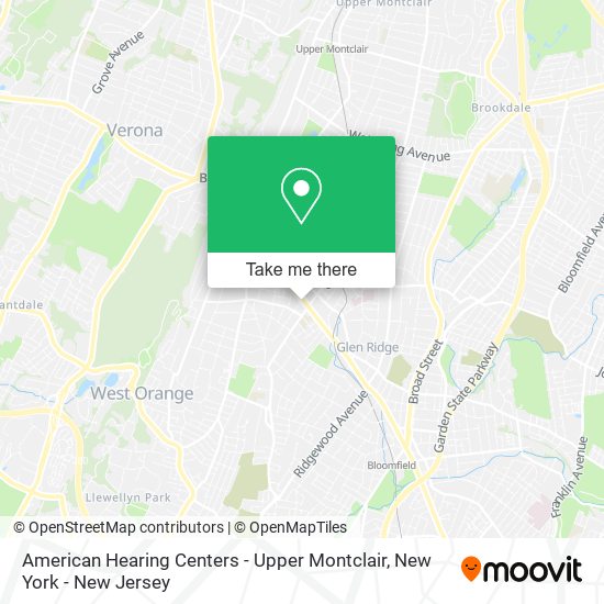 Mapa de American Hearing Centers - Upper Montclair