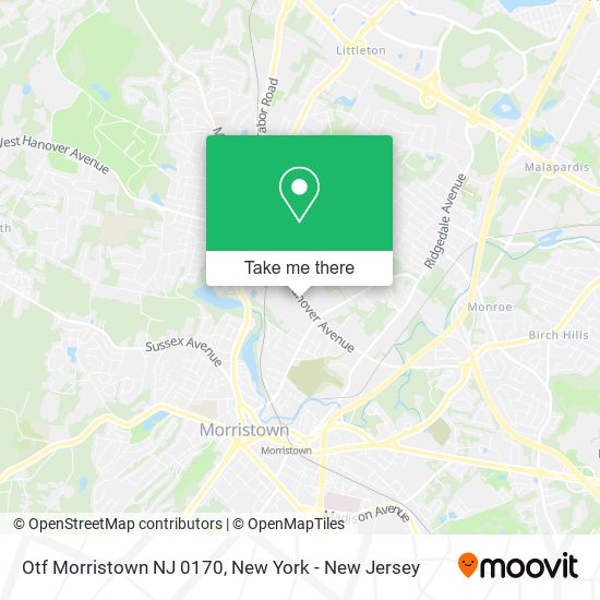 Otf Morristown NJ 0170 map