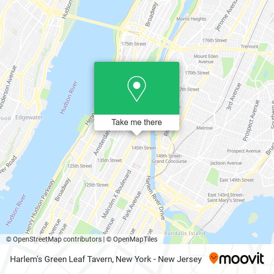 Harlem's Green Leaf Tavern map