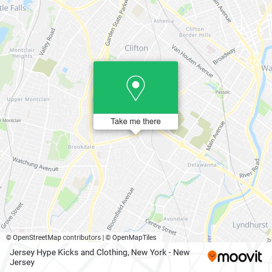 Jersey Hype Kicks and Clothing map