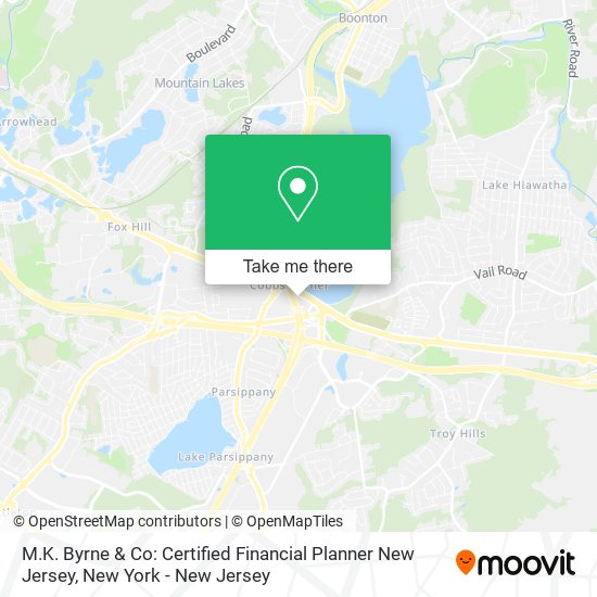 M.K. Byrne & Co: Certified Financial Planner New Jersey map