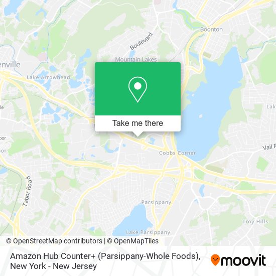 Mapa de Amazon Hub Counter+ (Parsippany-Whole Foods)