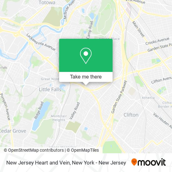 Mapa de New Jersey Heart and Vein
