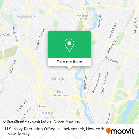 Mapa de U.S. Navy Recruiting Office in Hackensack