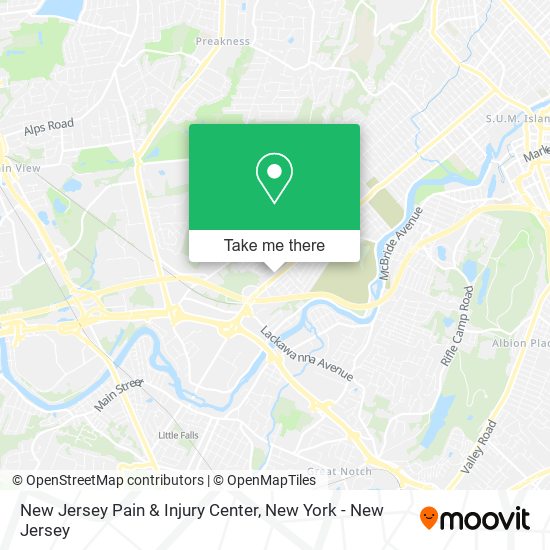 New Jersey Pain & Injury Center map