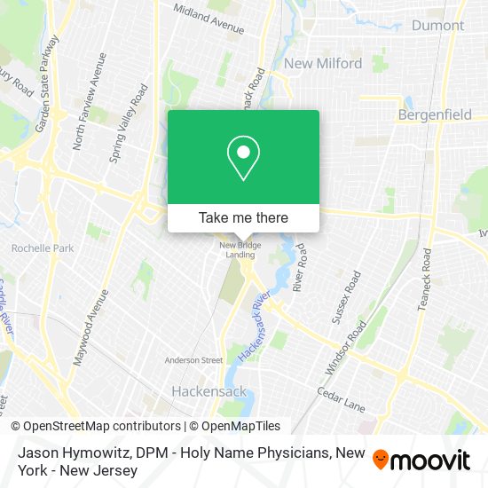 Mapa de Jason Hymowitz, DPM - Holy Name Physicians