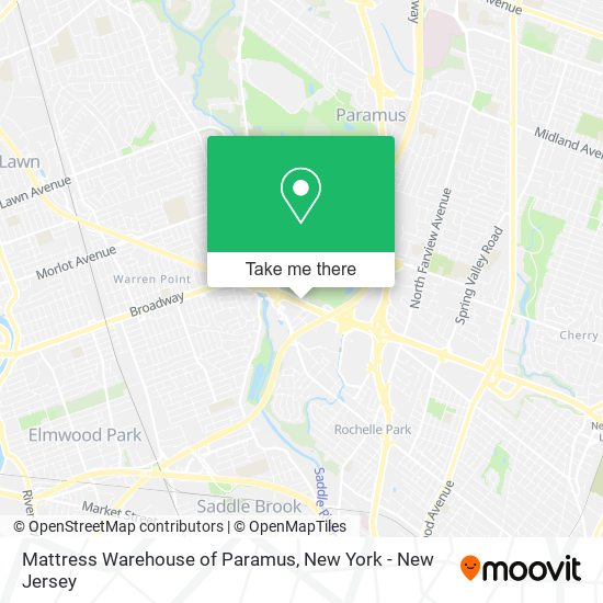 Mattress Warehouse of Paramus map