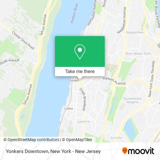 Mapa de Yonkers Downtown