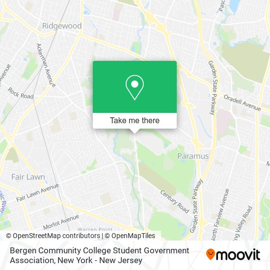 Mapa de Bergen Community College Student Government Association