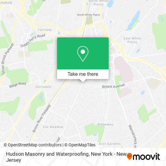 Hudson Masonry and Waterproofing map