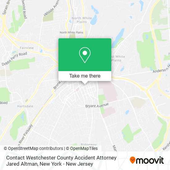 Mapa de Contact Westchester County Accident Attorney Jared Altman