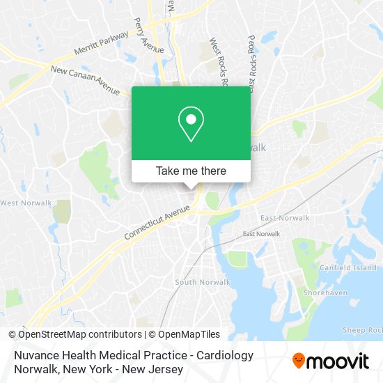 Mapa de Nuvance Health Medical Practice - Cardiology Norwalk