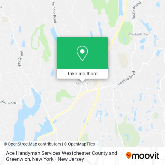 Ace Handyman Services Westchester County and Greenwich map