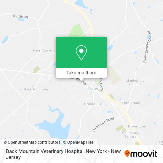 Mapa de Back Mountain Veterinary Hospital