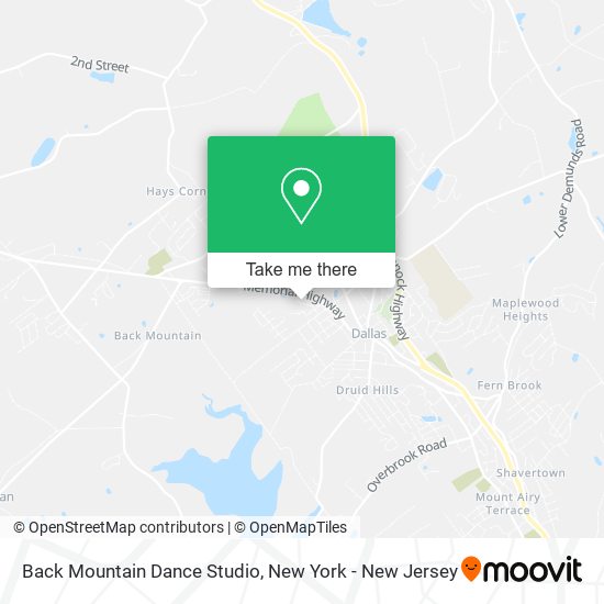 Mapa de Back Mountain Dance Studio