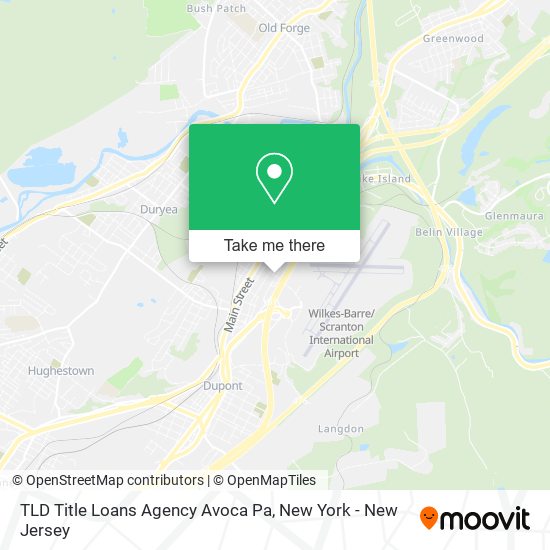 Mapa de TLD Title Loans Agency Avoca Pa