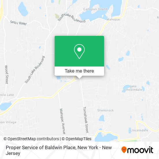 Proper Service of Baldwin Place map