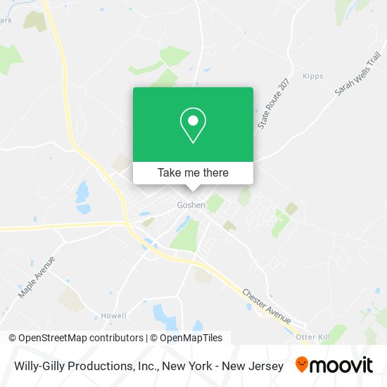 Willy-Gilly Productions, Inc. map
