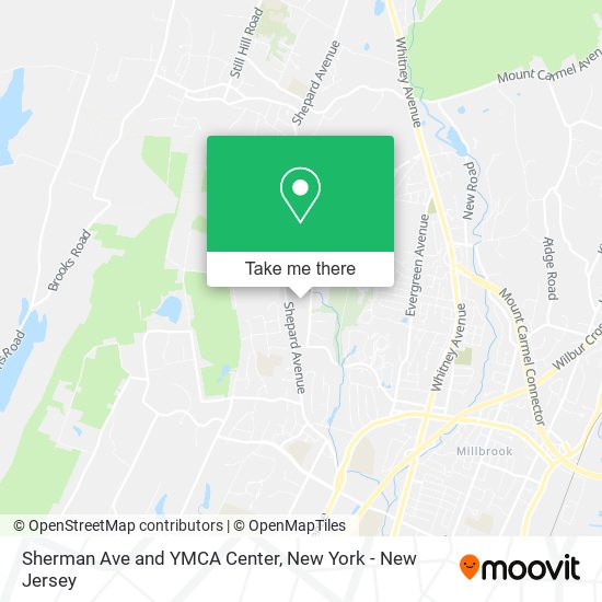 Sherman Ave and YMCA Center map