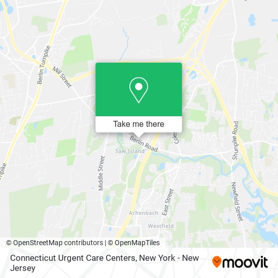 Mapa de Connecticut Urgent Care Centers