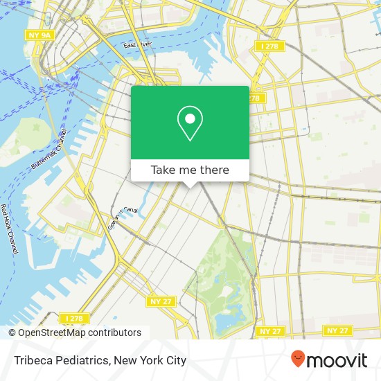 Mapa de Tribeca Pediatrics