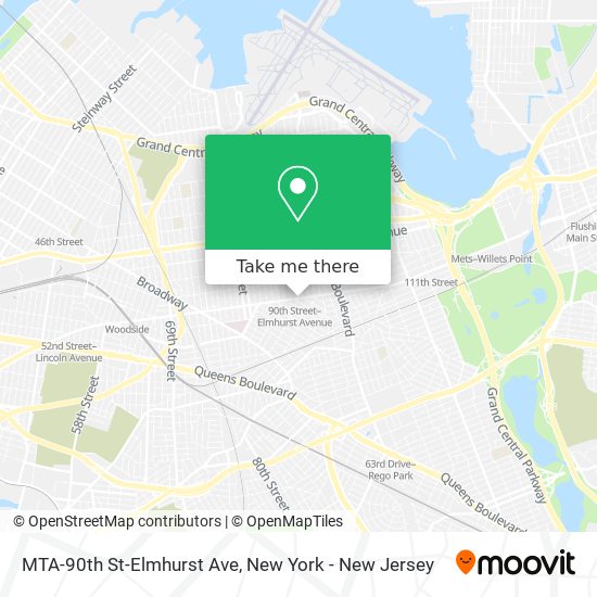 MTA-90th St-Elmhurst Ave map
