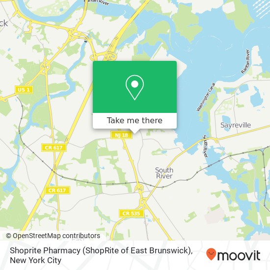 Shoprite Pharmacy (ShopRite of East Brunswick) map