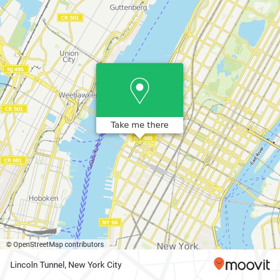 Mapa de Lincoln Tunnel