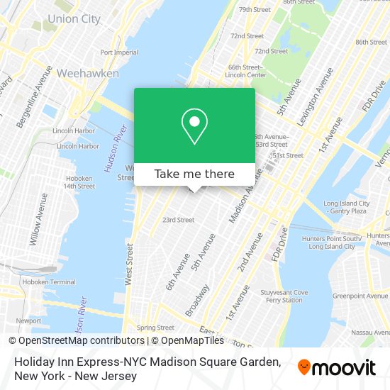 Mapa de Holiday Inn Express-NYC Madison Square Garden