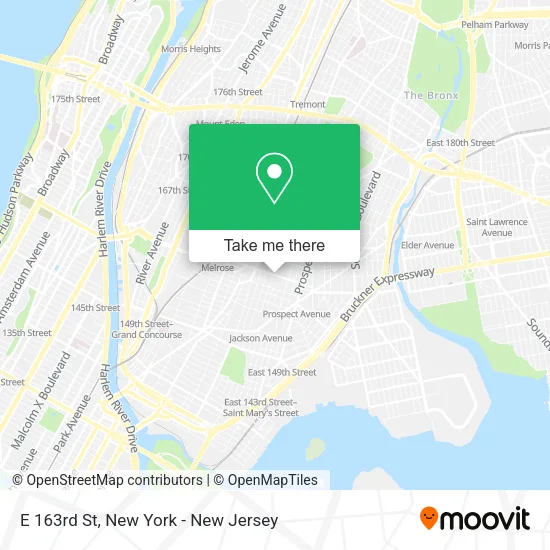 Mapa de E 163rd St