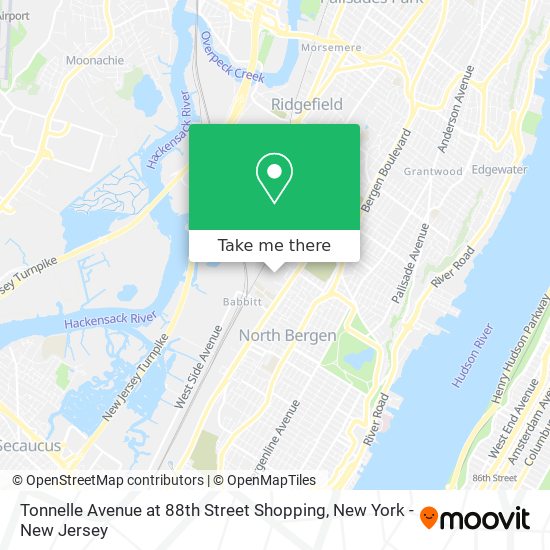 Tonnelle Avenue at 88th Street Shopping map