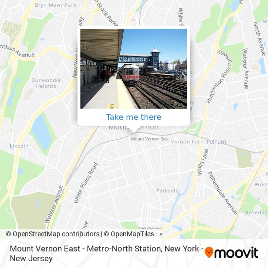 Mapa de Mount Vernon East - Metro-North Station